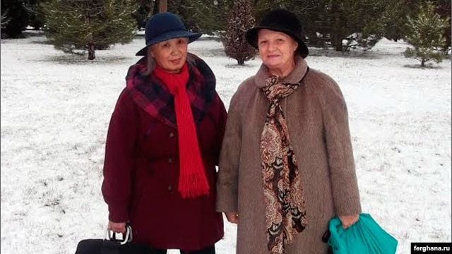 Human rights defenders Adelaida Kim (left) and Elena Urlaeva