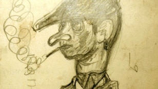 Автошарж Бориса Поплавского, 1920-е годы
