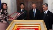 Ceremonia e inaugurimit të Gurit të Paqes