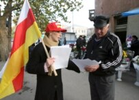 An activist encourages people to vote (epa)