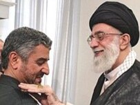 Iranian Supreme Leader Ayatollah Ali Khamenei (right) appointed Mohammad Ali Jafari as the new head of the IRGC in early September (AFP)