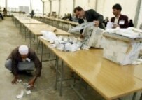 Tallying the vote during Afghanistan's recent presidential election (file photo)