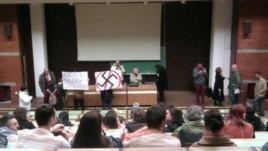 Akcija studenata protiv stranke Dveri u Beogradu