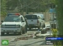 A grab from Russian television shows the scene of the embassy workers' abduction on June 3 (TV screen shot)