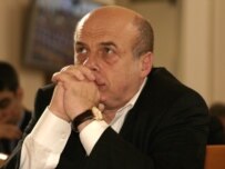 Natan Sharansky participating in a panel discussion at the Democracy and Security Conference in Prague (RFE/RL)