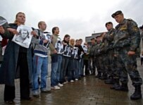 At a September 2005 protest in Minsk, Belarusian opposition members hold portraits of people who have gone missing under President Lukashenka's regime (epa)
