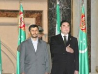 Ahmadinejad and Berdymukhammedov meeting today in Ashgabat (ITAR-TASS)
