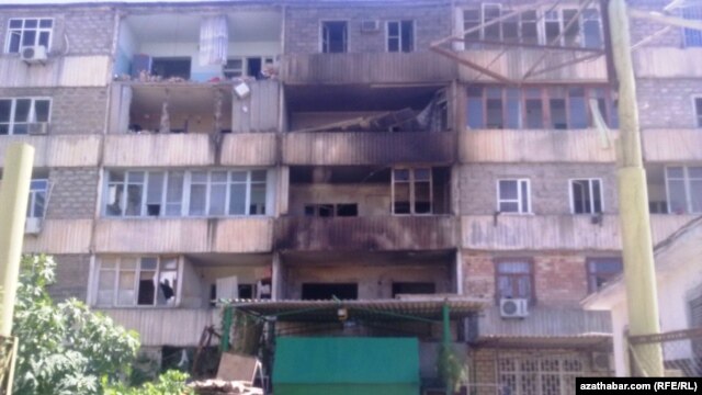 Damaged buildings after the explosion in Abadan