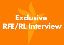 RFE/RL -- Exclusive interviews graphic, button, bug