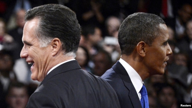 U.S. President Barack Obama (right) and Republican candidate Mitt Romney largely agree on the broad issues of Iranian policy.