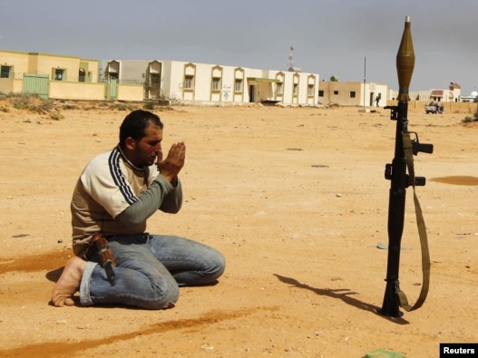یکی از شورشیان لیبی