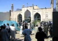 The Abdurrab Akhondzada Mosque after today's suicide bomber attack