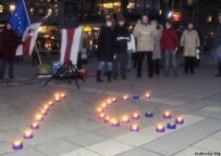 A demonstration in support of the Belarusian opposition in the Swedish capital Stockholm held in January 2006 (Courtesy Photo)