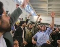 Students heckle President Ahmadinejad at the Kabir university on December 11 (Fars)