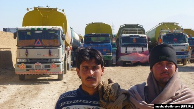 NATO supply trucks stuck at the Chaman border crossing in December.