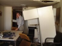 RFI's Baghdad bureau was damaged by a bomb blast in November 2005 (RFE/RL)