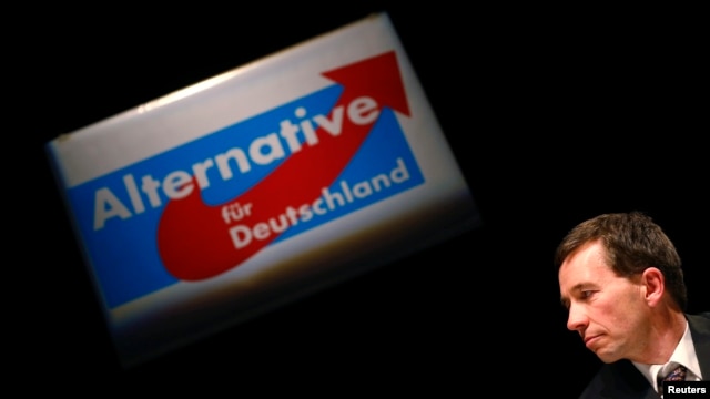 Bernd Lucke, co-founder of Germany's antieuro party Alternative for Germany, addresses the audience during the first informal meeting of his party in Oberursel, Germany, on March 11.