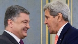Петр Порошенко и Джон Керри. Киев, 7 июля