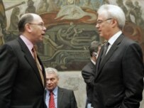 Acting U.S. Ambassador to the UN Wolff (left) with Russian UN Ambassador Churkin in January (official site)