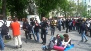 Ресей оппозициясының "ОккупайАбай" лагеріндегі белсенділері. Мәскеу 11 мамыр 2012 жыл. 