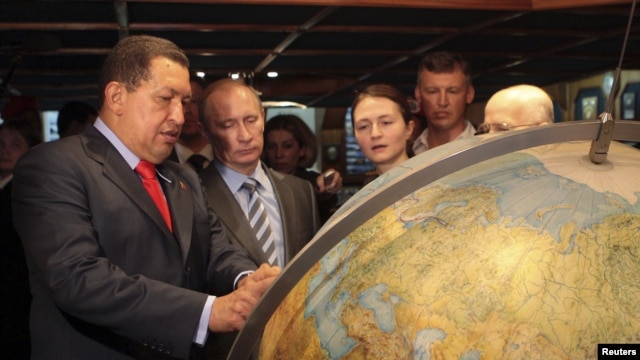 Venezuelan President Hugo Chavez met with Russian leader Vladimir Putin in Venezuela in April, 2010.