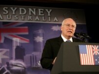 U.S. Vice President Dick Cheney speaking on Iran in Austrailia on February 23 (epa)