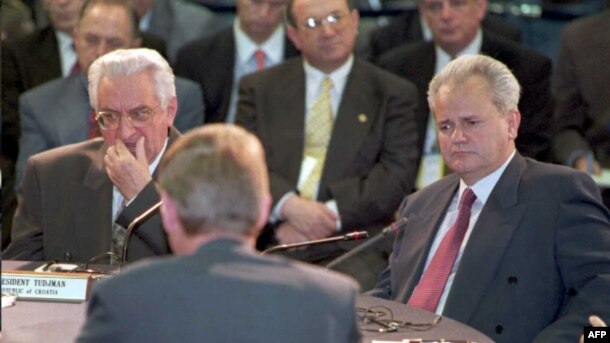 Franjo Tuđman i Slobodan Milošević, Dejton 1. novembar 1995. godine