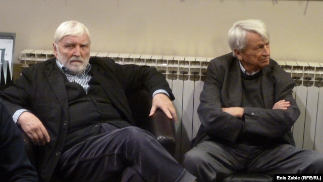 Bora Ćosić i Predrag Matvejević na promociji u Zagrebu