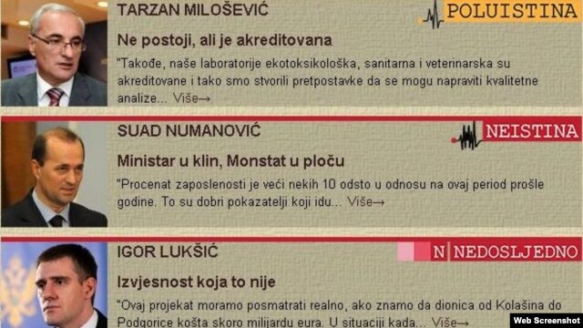 Sa veb stranice Istinomjera