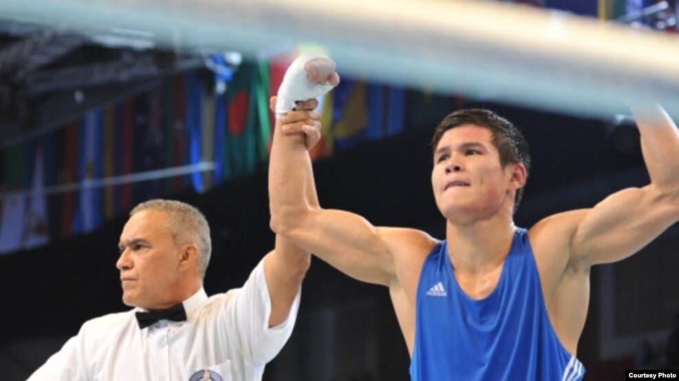 Qazaqstan boksşısı Daniyar Eleusinov. Körneki suret