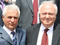 Moratinos (right) with Foreign Minister Zaripov in Dushanbe today (OSCE)