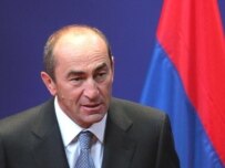 Armenian President Robert Kocharian in Brussels today (epa)