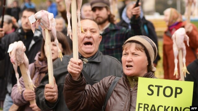 Earlier this month, activists held rallies in the western city of Lviv to protest a proposed shale gas deal with Chevron.