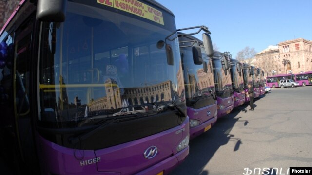 Armenia - New buses donated by the Chinese government, 24Mar2012.