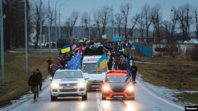 Під час візиту Автомайдану до «Межигір’я» 12 січня 2014 року