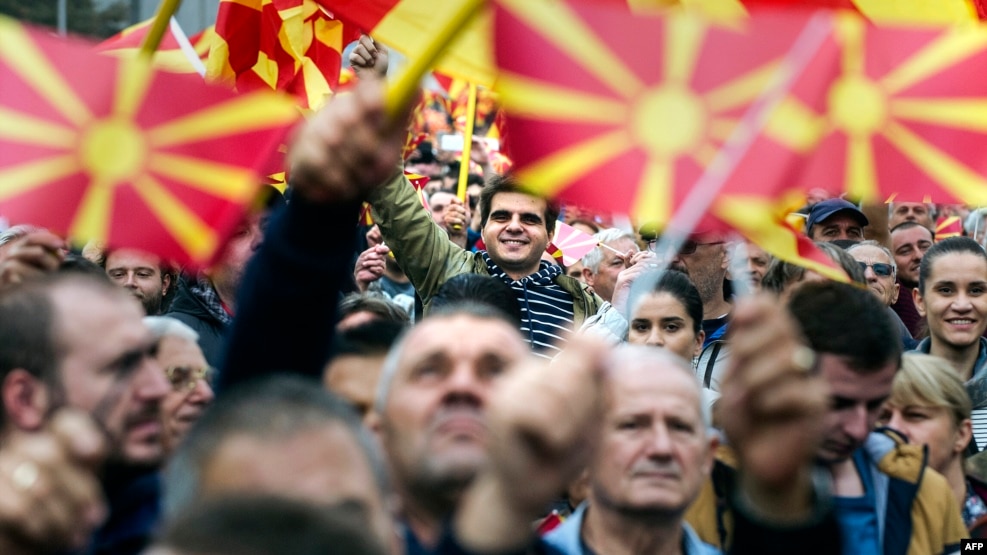 Thousands of Macedonians joined an opposition rally against the government on October 11.