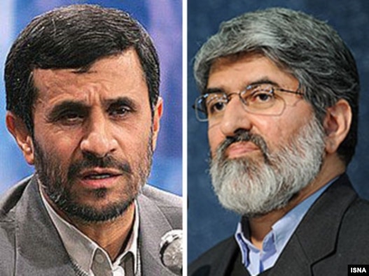 علی مطهری (سمت راست) از منتقدان دولت محمود احمدی نژاد همراه با رییس جمهور ایران