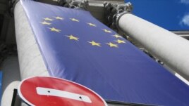 Steagul Uniunii Europene pe clădirea Ministerului de Externe de la Kiev