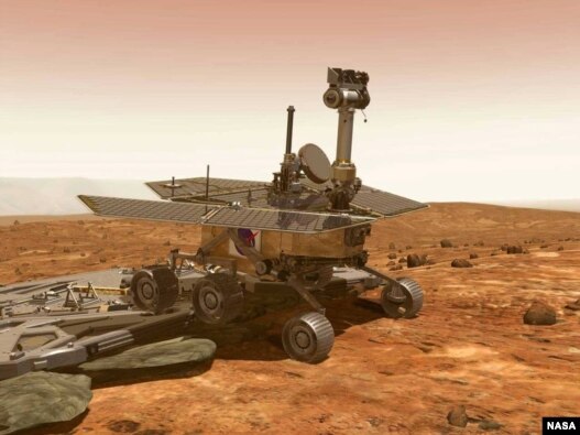 Mars Exploration Rover на поверхности Марса. Графическая имитация