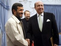 President Ahmadinejad welcoming Igor Ivanov to Tehran on January 28