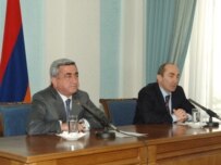 Is President Sarkisian (left) removing his predecessor Kocharian's people?