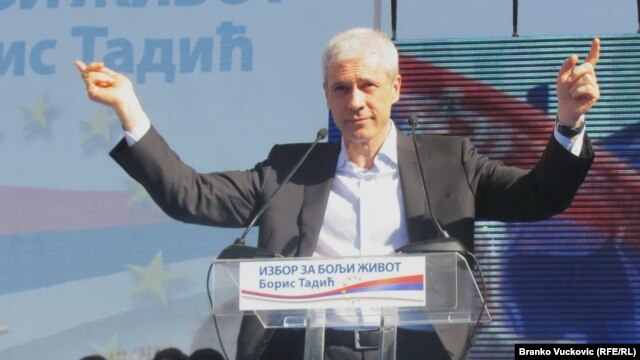 Boris Tadić tokom predizborne kampanje u Kragujevcu, 18. mart 2012.