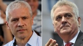 Serbia's liberal President Boris Tadic (left) and nationalist leader Tomislav Nikolic are facing each other in a presidential runoff for the third time.