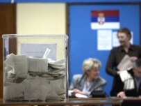 A polling station in Belgrade on January 20 (epa)