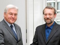 Steinmeier (left) with Larijani in Berlin in January (epa)
