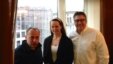 BBG Governors Susan McCue (center) and Michael Meehan (right), meeting in Moscow with Radio Liberty veteran Mikhail Sokolov.