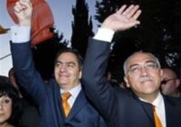 Qambar (right) and Kerimli (left) in happier times (AFP)