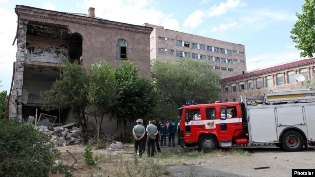 Armenia - A section of the Elektron plant in Yerevan destroyed by an explosion, 29May2012.