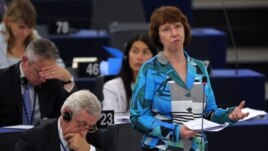 Pamje nga sesioni i Parlamentit Evropian ku merrte pjesë edhe shefja për politikë të jashtme e BE-së Kethrin Eshton