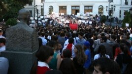 Georgians rally to protest prison abuse in Tbilisi on September 24